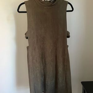 Olive green/ brown faux suede dress from Wishlist